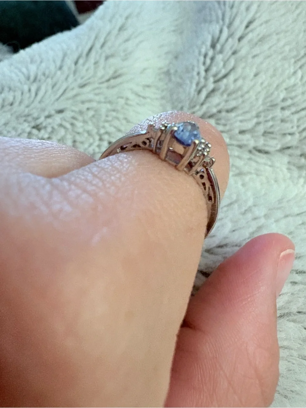 14k White Gold Samuel Aaron Tanzanite Ring